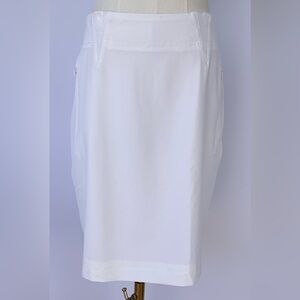 Birdee Sport Golf Skirt A-Line‎ Stretch Zip Pockets White Size 4